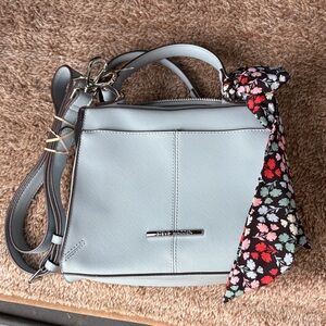 Steve Madden Light Gray Bag with Floral Accent